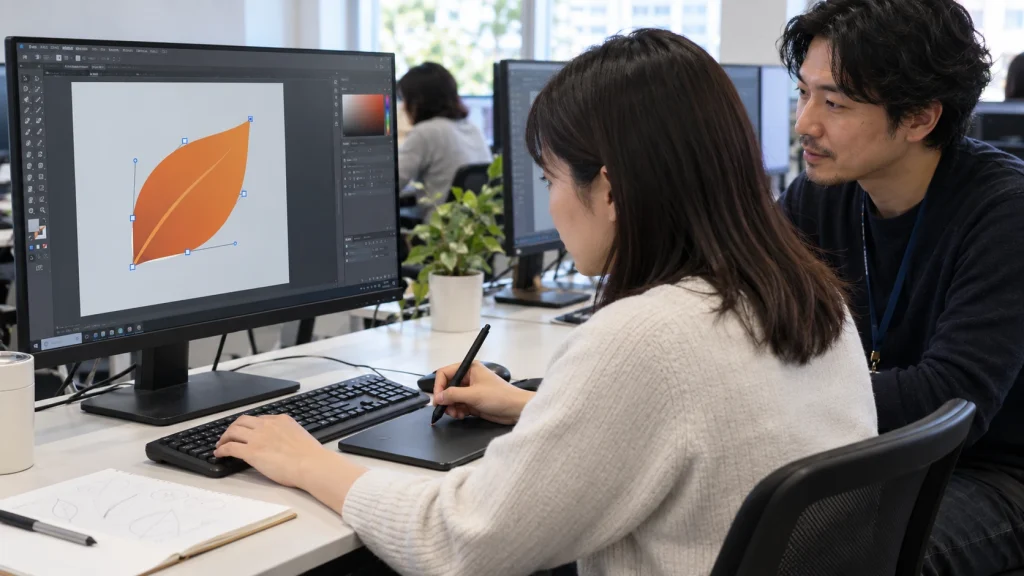 ペンタブレットとベクターパスを使う室内実習
